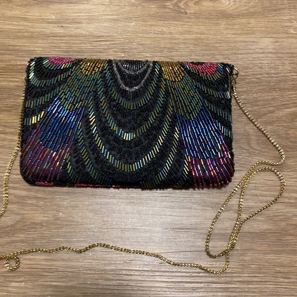 La Regale Ltd Multi Color Beaded Evening Clutch - Picture 6 of 8